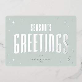 Helle Grüne Jahreszeit Réerings Stars flach Folien Feiertagskarte