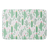 Helle grüne Kakteen Sukkulentes Blütenmuster Badematte (Vorderseite)