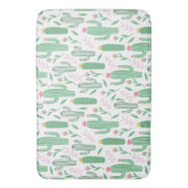 Helle grüne Kakteen Sukkulentes Blütenmuster Badematte (Vorderseite Vertikal)