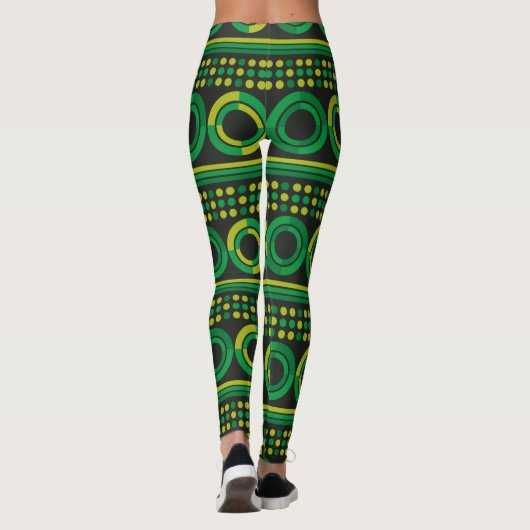 Helle grüne Kreise Leggings (Rückseite)
