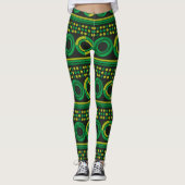 Helle grüne Kreise Leggings (Vorderseite)