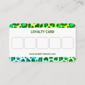 Helle grüne Leopard Print Rockabilly-Muster Visitenkarte (Rückseite)