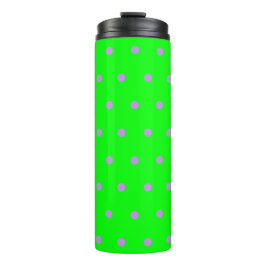 Helle grüne Lila Polka Dots Thermosbecher