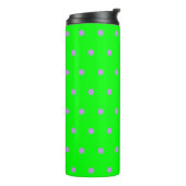 Helle grüne Lila Polka Dots Thermosbecher (Nach links gedreht)