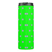 Helle grüne Lila Polka Dots Thermosbecher (Rückseite)