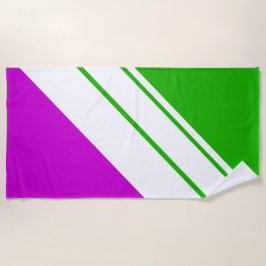 Helle grüne Magenta Rosa Streifen Strandtuch