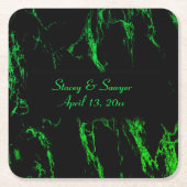 Helle grüne Marmor Rechteckiger Pappuntersetzer (Vorderseite)