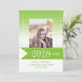 Helle Grüne Muster Foto Abschluss Annoucement Ankündigung (Stehend Vorderseite)