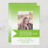 Helle Grüne Muster Foto Abschluss Annoucement Ankündigung (Vorne/Hinten)