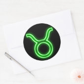 Helle grüne Neon - Taurus - das Bull-Star-Zeichen Runder Aufkleber (Umschlag)