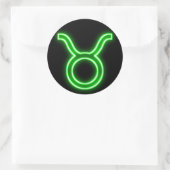 Helle grüne Neon - Taurus - das Bull-Star-Zeichen Runder Aufkleber (Tasche)