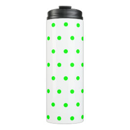 Helle grüne Polka Dots Thermosbecher