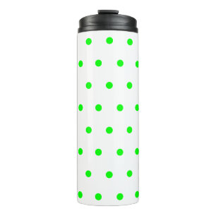 Helle grüne Polka Dots Thermosbecher