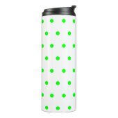 Helle grüne Polka Dots Thermosbecher (Nach links gedreht)