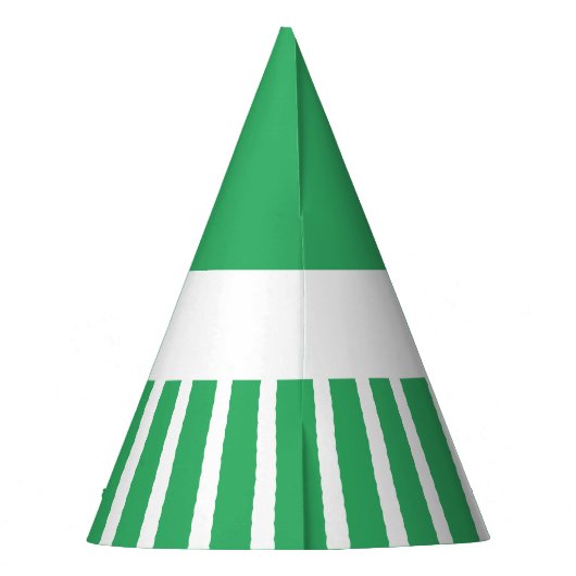 Helle, grüne Streifen aus dem Karneval auf Weiß Partyhütchen (Rückseite)
