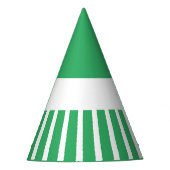 Helle, grüne Streifen aus dem Karneval auf Weiß Partyhütchen (Vorderseite)