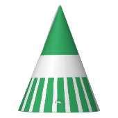 Helle, grüne Streifen aus dem Karneval auf Weiß Partyhütchen (Links)