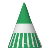 Helle, grüne Streifen aus dem Karneval auf Weiß Partyhütchen (Rechts)