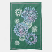 Helle grüne Teetücher mit Wasserfarben Schneeflock Geschirrtuch (Vertikal)