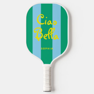Helle grüne und blaue Streifen   Ciao Bella Pickleball Schläger