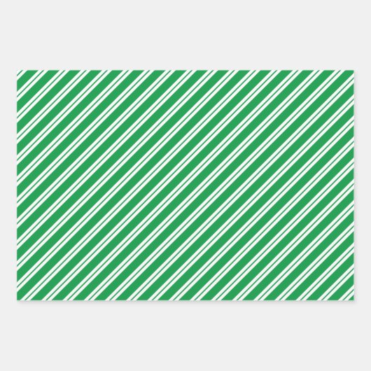 Helle grüne und weiße, koordinierte Weihnachten Geschenkpapier Set (Vorderseite 3)