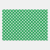 Helle grüne und weiße, koordinierte Weihnachten Geschenkpapier Set (Vorderseite 2)
