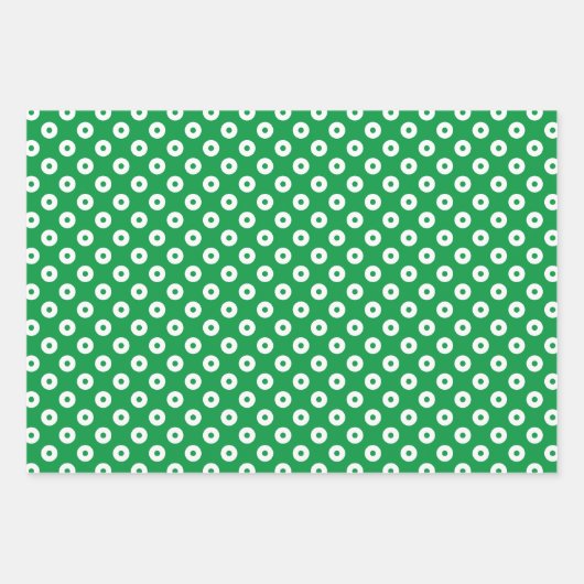 Helle grüne und weiße, koordinierte Weihnachten Geschenkpapier Set (Vorderseite 2)