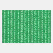 Helle grüne und weiße, koordinierte Weihnachten Geschenkpapier Set (Vorderseite)