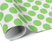 Helle grüne und weiße moderne Big Polka Dots Geschenkpapier (Rolleneckpunkt)