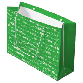 Helle grüne Weihnachtsgeschenktasche | Santas Rent Große Geschenktüte