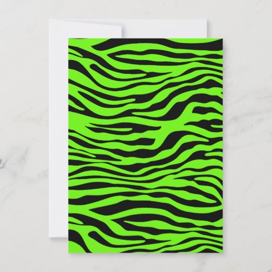 Helle grüne Zebra Einladung (Rückseite)
