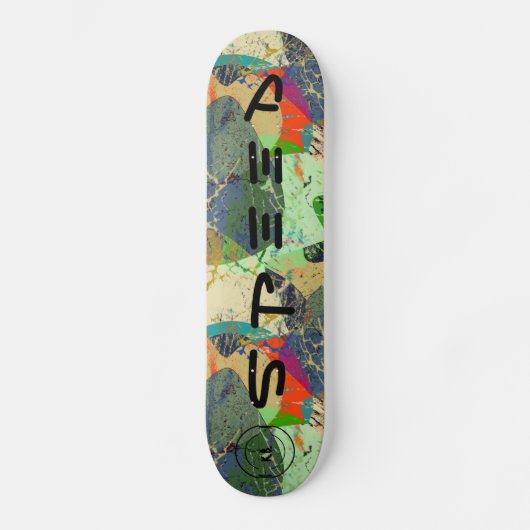 Helle Grunge abstrakt stilvoll personalisiert Skateboard (Vorderseite)