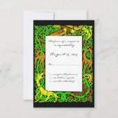 Helle Grüntöne Celtic Animals Design Hochzeit RSVP (Vorderseite)
