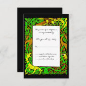 Helle Grüntöne Celtic Animals Design Hochzeit RSVP (Vorne/Hinten)