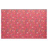 Helle Grüntöne und Niedliches rotes Muster Stoff (Fat Quarter (45,7 x 55,9 cm))