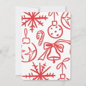 Helle Hand Draodle Foto Weihnachtskarte Einladung (Rückseite)