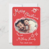 Helle Hand Draodle Foto Weihnachtskarte Einladung (Vorderseite)