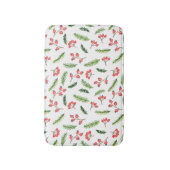 Helle Hand gezeichnet Weihnachtsmistletoe Muster Badematte (Vorderseite Vertikal)