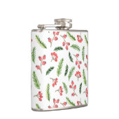 Helle Hand gezeichnet Weihnachtsmistletoe Muster Flachmann (Rechts)