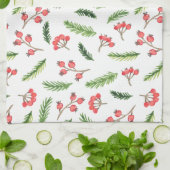 Helle Hand gezeichnet Weihnachtsmistletoe Muster Geschirrtuch (Gefaltet)