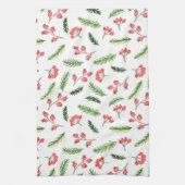 Helle Hand gezeichnet Weihnachtsmistletoe Muster Geschirrtuch (Vertikal)