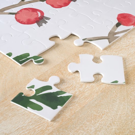 Helle Hand gezeichnet Weihnachtsmistletoe Muster Puzzle (Seite)