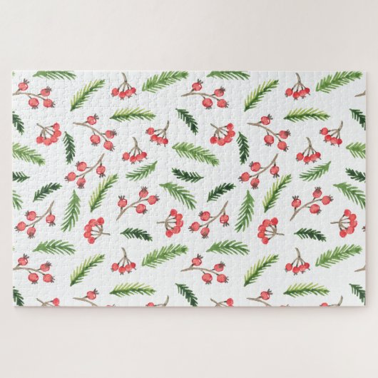 Helle Hand gezeichnet Weihnachtsmistletoe Muster Puzzle (Horizontal)