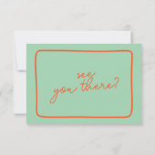 Helle handgeschriebene farbenfrohe Retro Einzigart RSVP Karte (Rückseite)