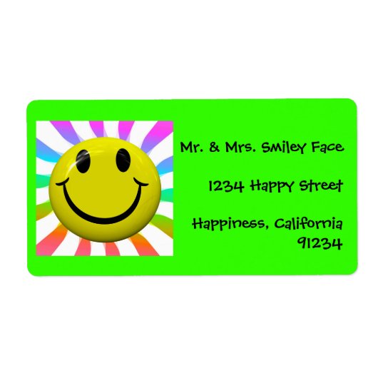 Helle Happy Face Labels (Vorne)