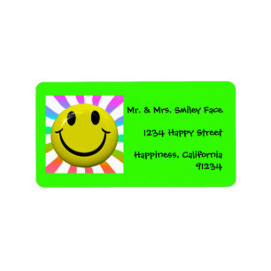 Helle Happy Face Labels Adressaufkleber