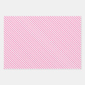 Helle, heiße Osterrosa Streifen auf knusprigen wei Geschenkpapier Set (Vorderseite 2)