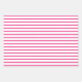 Helle, heiße Osterrosa Streifen auf knusprigen wei Geschenkpapier Set (Vorderseite)