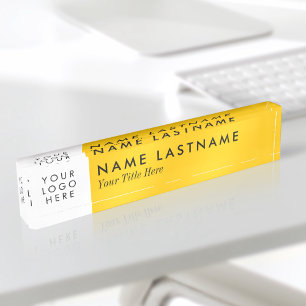Helle, helle gelbe Logo-Elegant Namensplakette