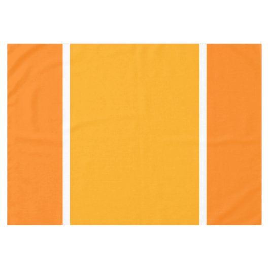 Helle, helle, goldgelbe, weiße Streifen auf orange Tischdecke (Vorderseite (Horizontal))
